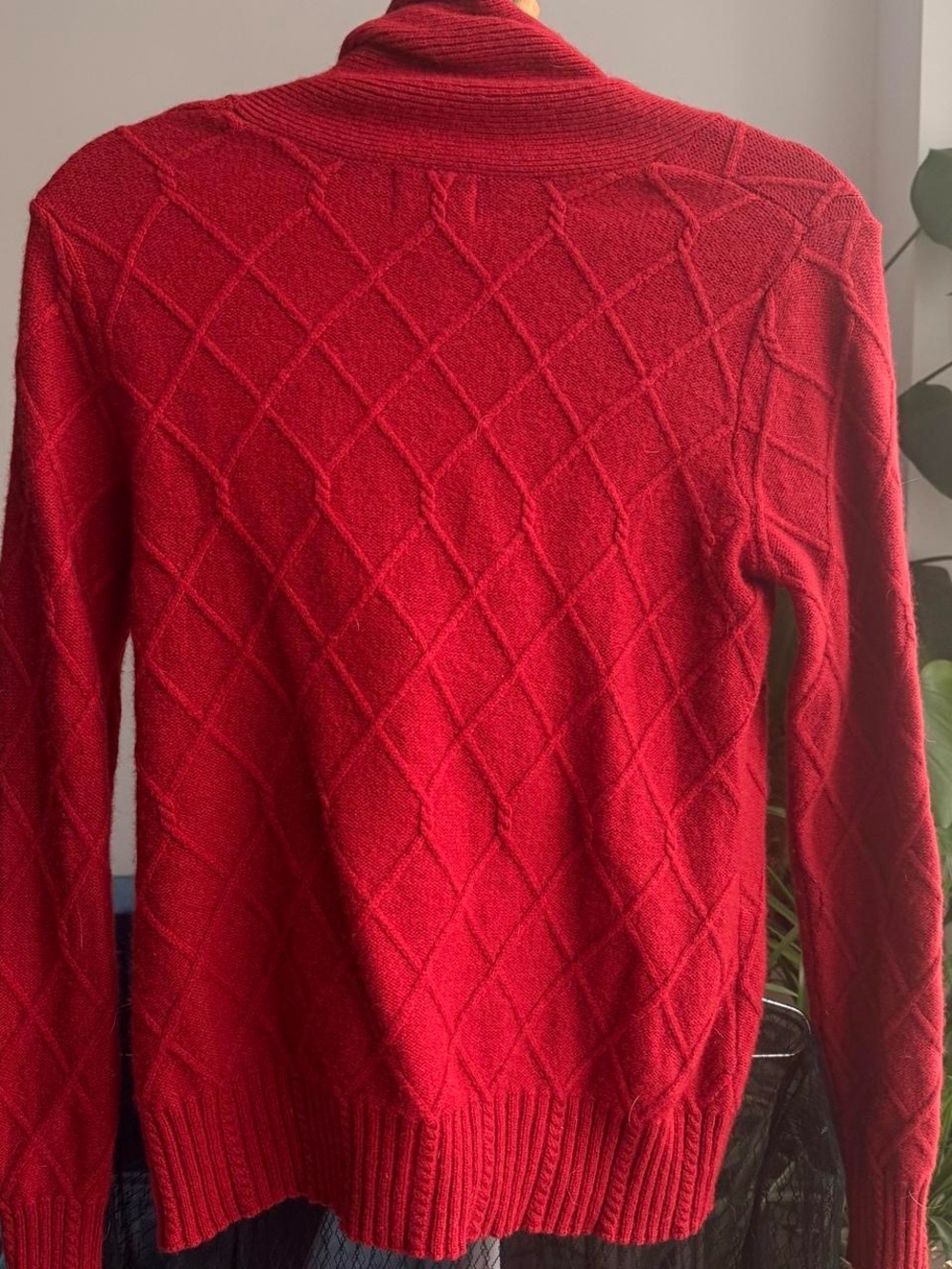 Y2K 2000s Pendleton Red Lambswool Collar Button-Front Women's Cardigan Sz S - Picture 3 of 4